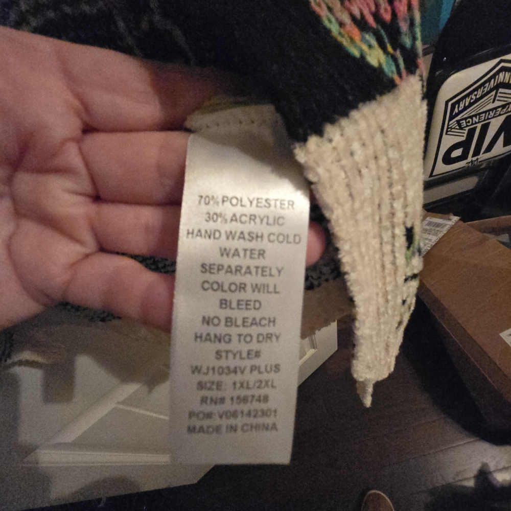 Patterned Beige Women's Sweater - Picture 6 of 7